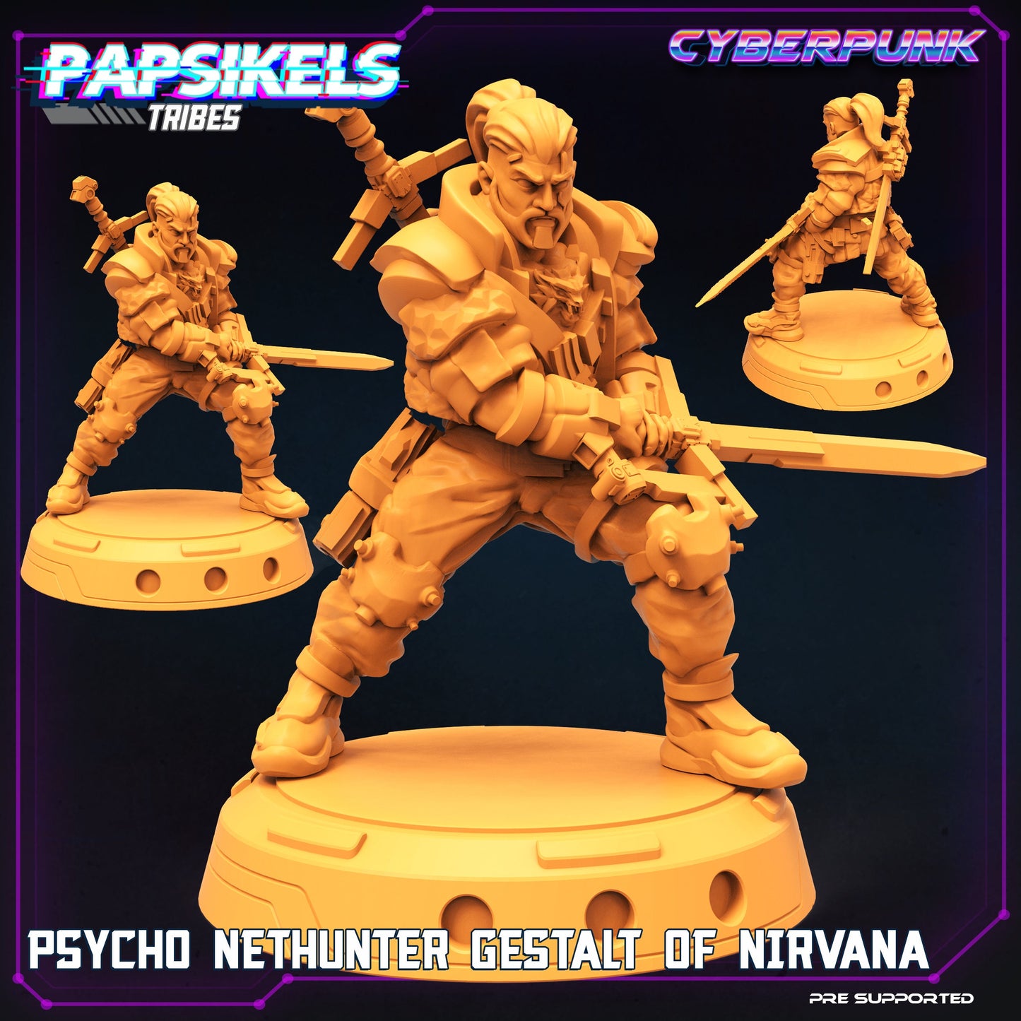 Psycho Nethunter Gestalt of Nirvana - Witcher-Inspired Resin Miniature for Tabletop RPG Gaming