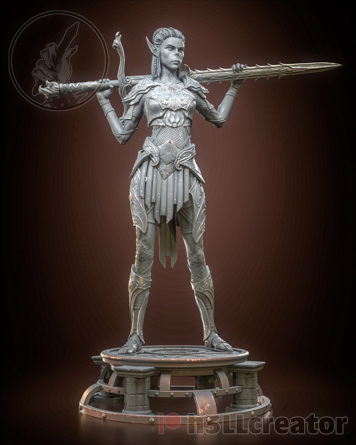 Lae'Zel from Baldur's Gate 3 (fan art) | Miniature scale 1:15 | h3LL Creator | DIY Model Kit