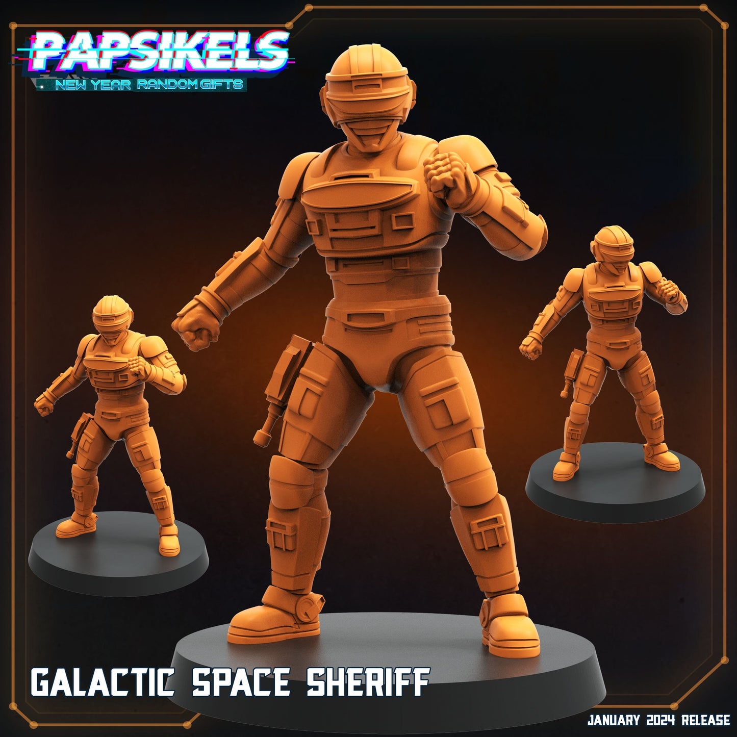 Galactic Space Sheriff | 12 Days of January | Papsikels, Resin Miniature - Tabletop Miniature - 32mm