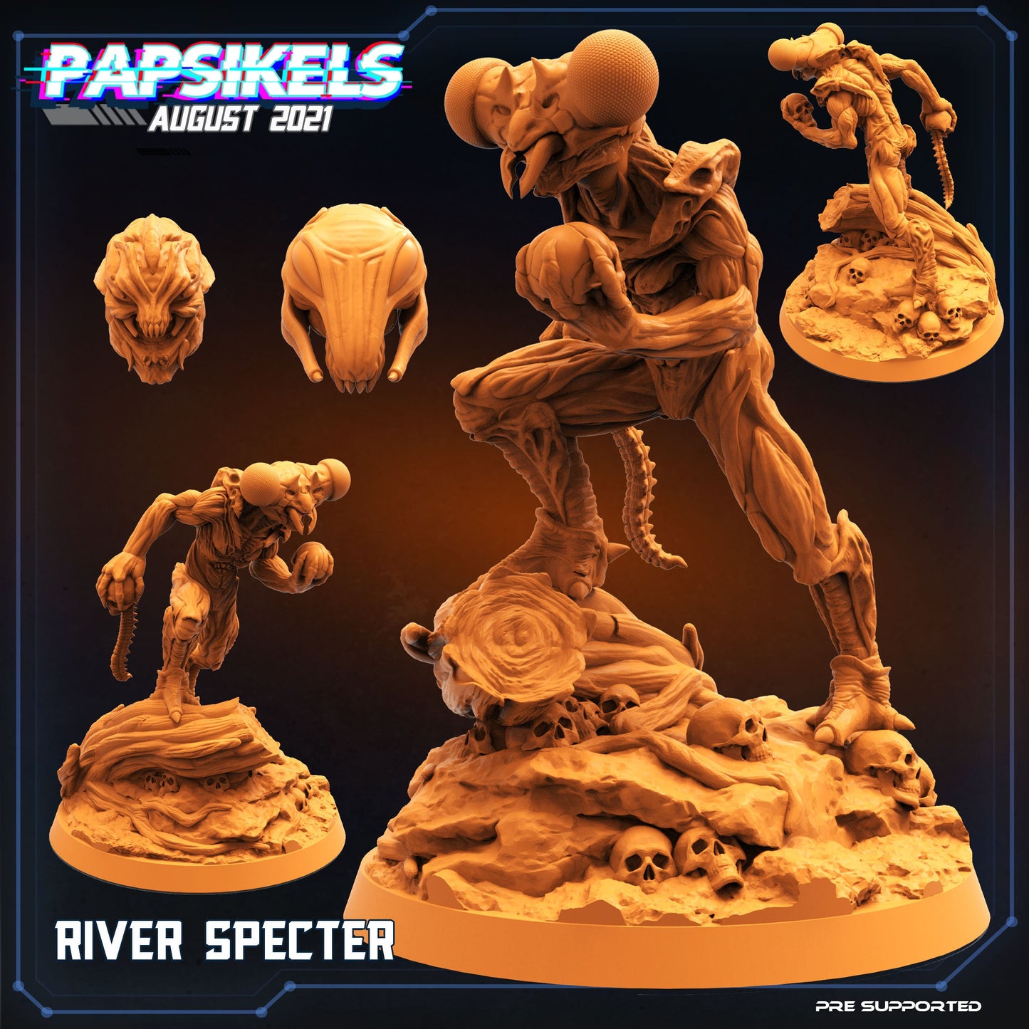 Skull Hunters River Specter, Papsikels, Resin - Tabletop miniature - 32mm