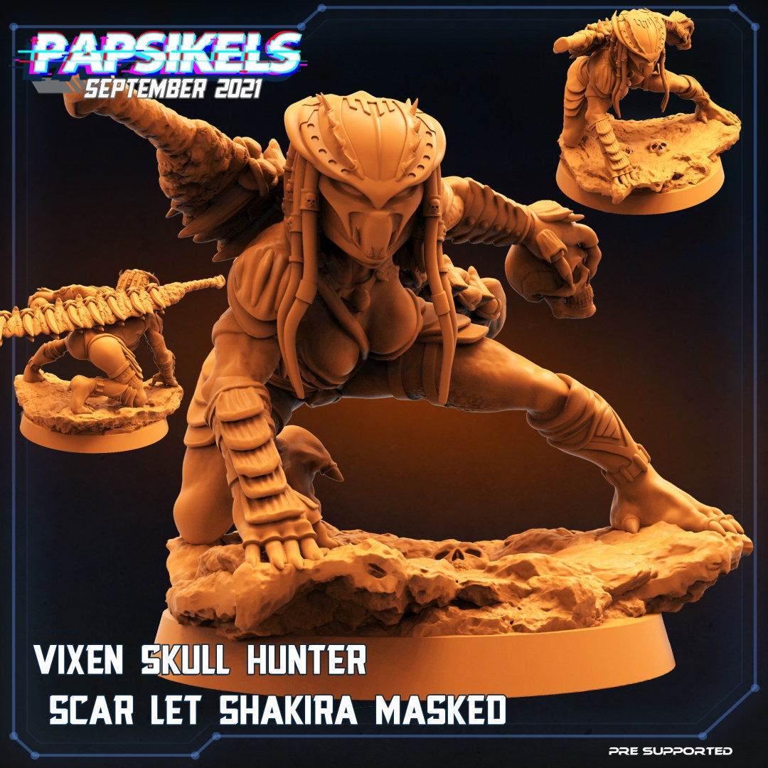 Vixen Skull Hunter Scar Let Shakira | Skull Hunters | PAPSIKELS | 3D Printed Miniature | 32mm Miniatures