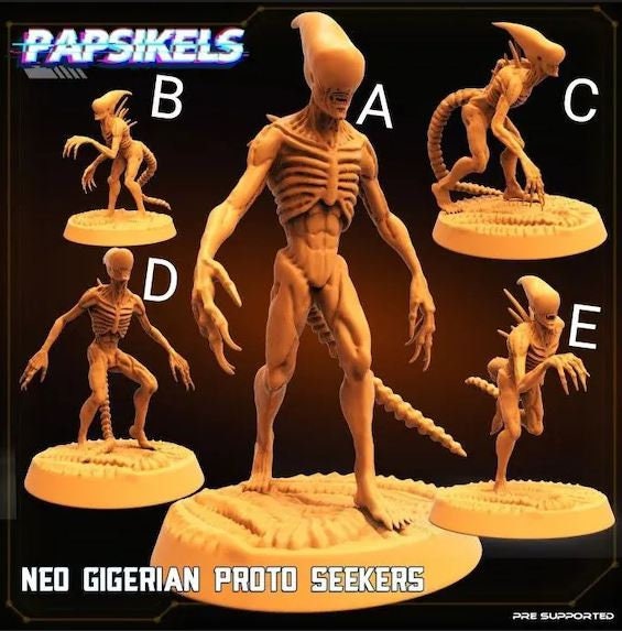 Neo Gigerian Proto Seekers, Papsikels, 32mm Mini