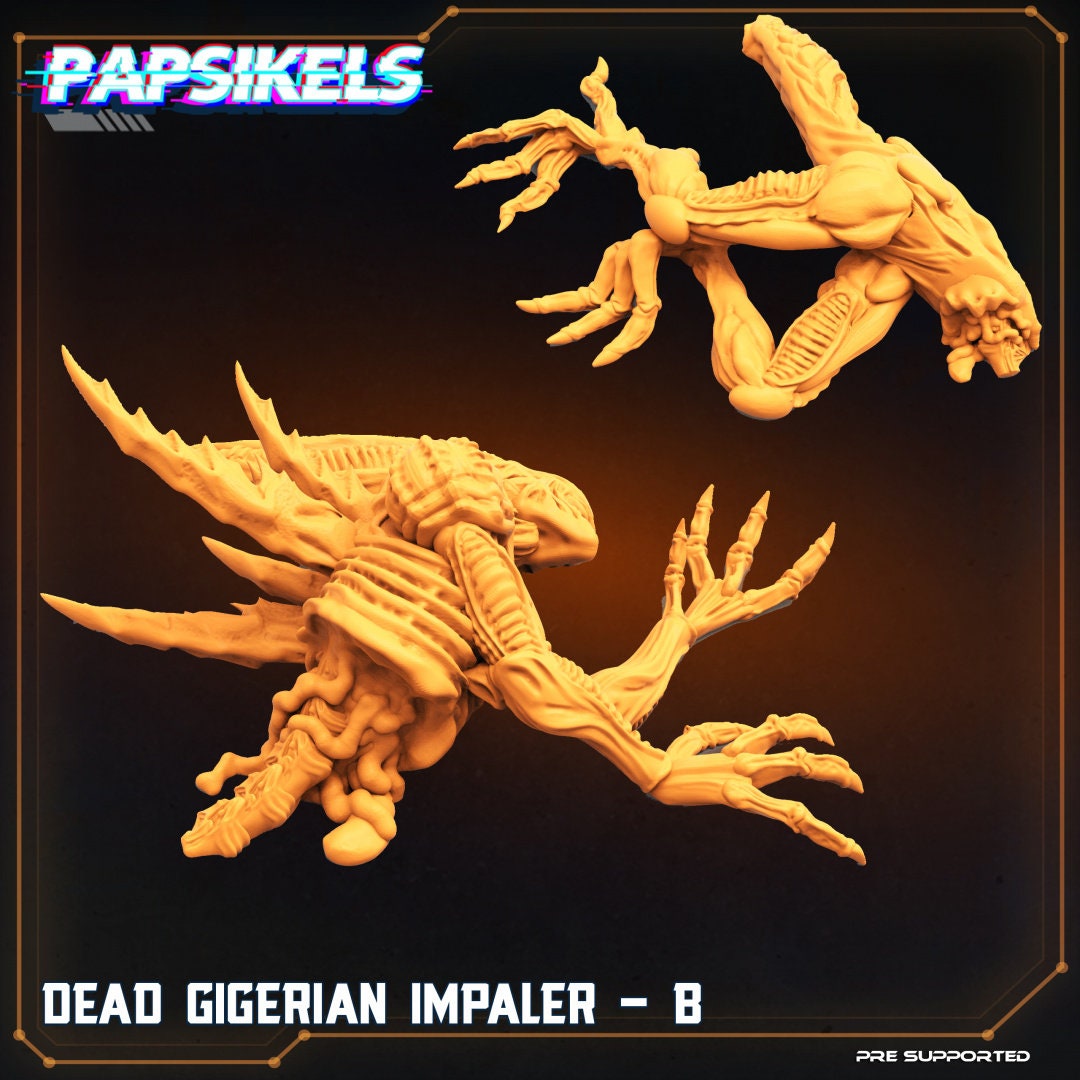 Aliens Vs Humans, Alien Dead Gigerian Impalers - Set of 3 - Papsikels, 32mm Mini