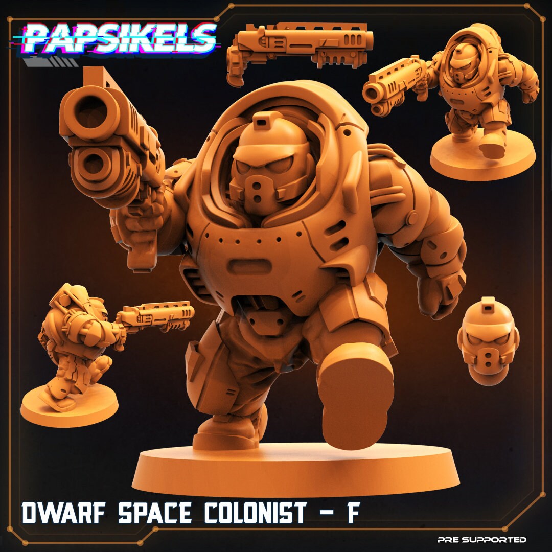 Dwarf Space Colonists , Papsikels, 32mm Mini