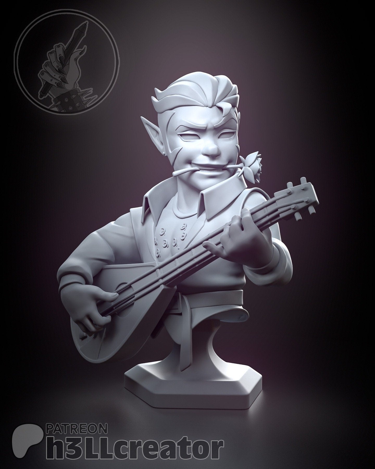 Scanlan from Critical Role - Legends of Vox Machina (fan art) | Miniature scale 1:15 | h3LL Creator | DIY Model Kit