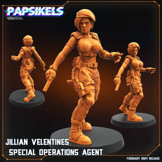 Jillian Velentines Special Operations Agent - Resident Evil  | 8 Days of February | Papsikels, Resin Miniature - Tabletop  Miniature - 32mm