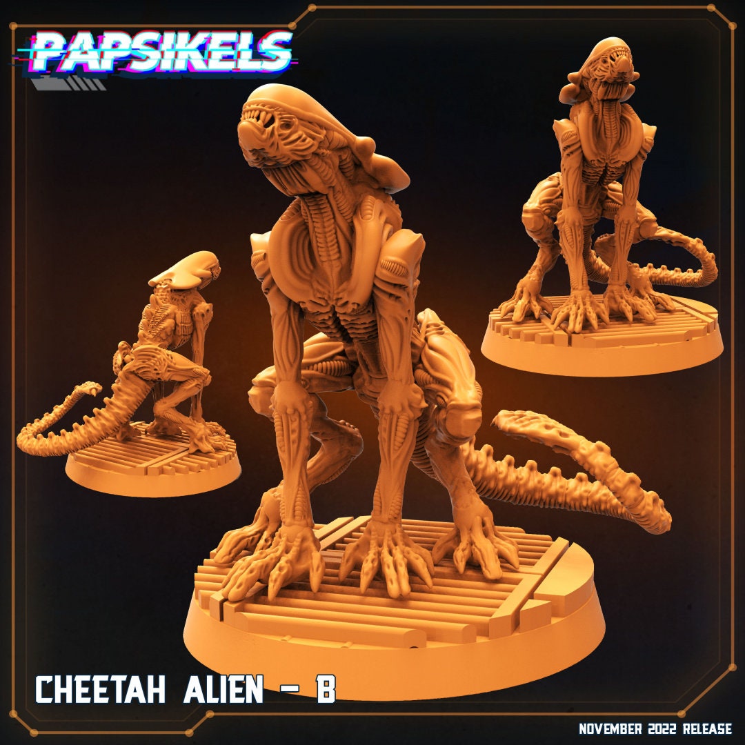 Xenomorph Cheetah Aliens, Papsikels Miniature, 32mm