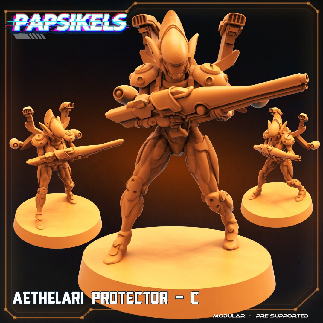 Aethelari Awakening - Aethelari Protectors, Papsikels, Resin - Tabletop miniature - 32mm