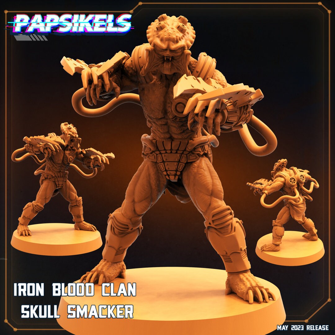 Skull Hunters - Iron Blood Clan | Papsikels, Resin Miniature - Tabletop Miniature - 32mm