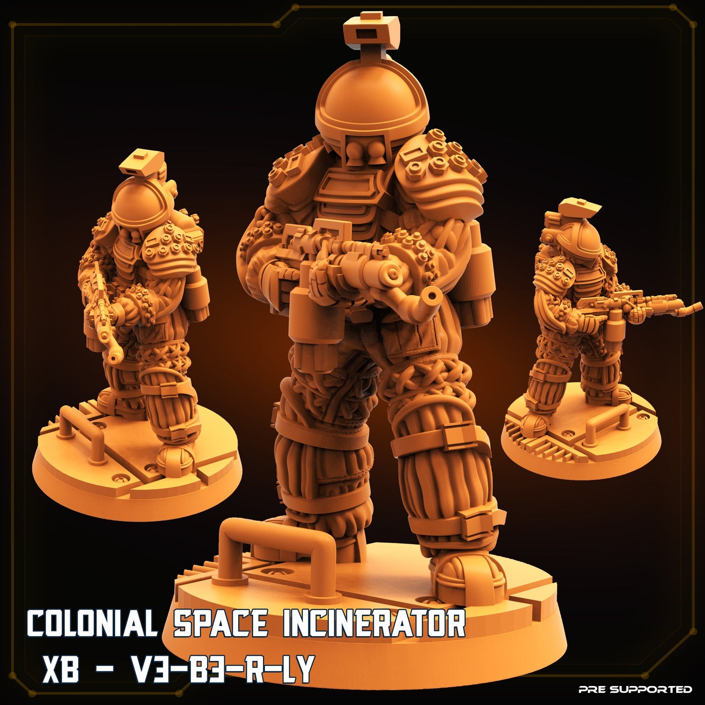Colonial Space Incinerator XB-V3-B3-R-LY | Papsikels | 3D Printed Miniature | 32mm Miniatures
