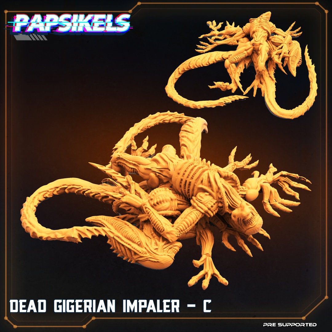 Aliens Vs Humans, Alien Dead Gigerian Impalers - Set of 3 - Papsikels, 32mm Mini