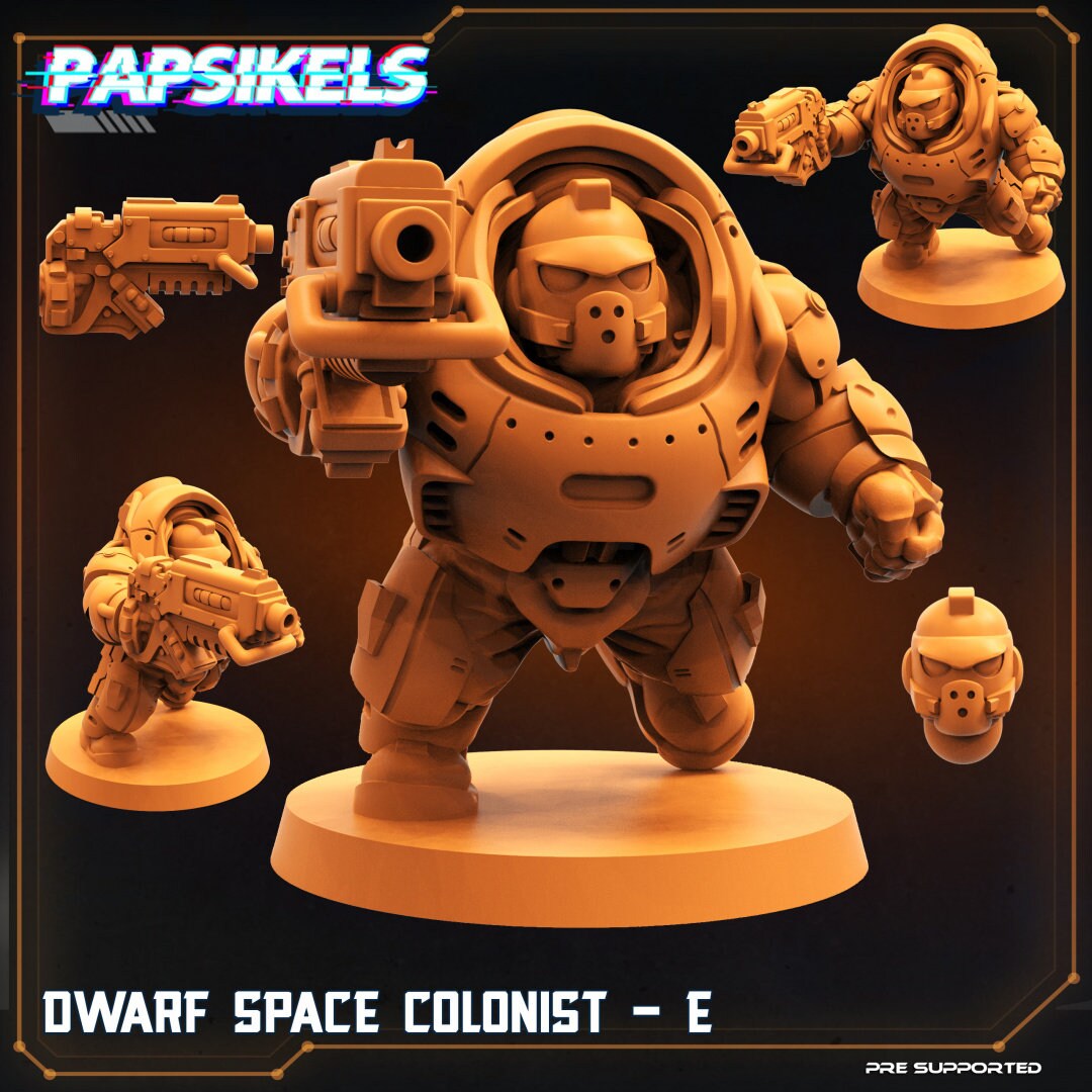 Dwarf Space Colonists , Papsikels, 32mm Mini