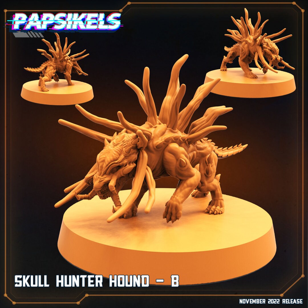 Skull Hunters - Skull Hunter Hounds, Papsikels, Resin - Tabletop miniature - 32mm