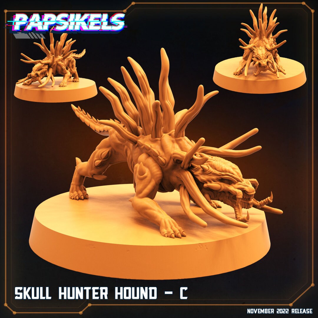 Skull Hunters - Skull Hunter Hounds, Papsikels, Resin - Tabletop miniature - 32mm