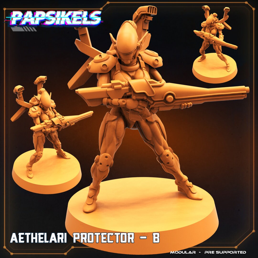 Aethelari Awakening - Aethelari Protectors, Papsikels, Resin - Tabletop miniature - 32mm
