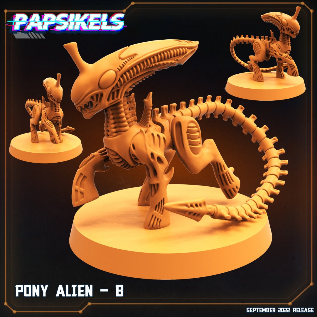 Pony Aliens - My Little Pony | Papsikels, Resin Miniature - Tabletop Miniature - 32mm
