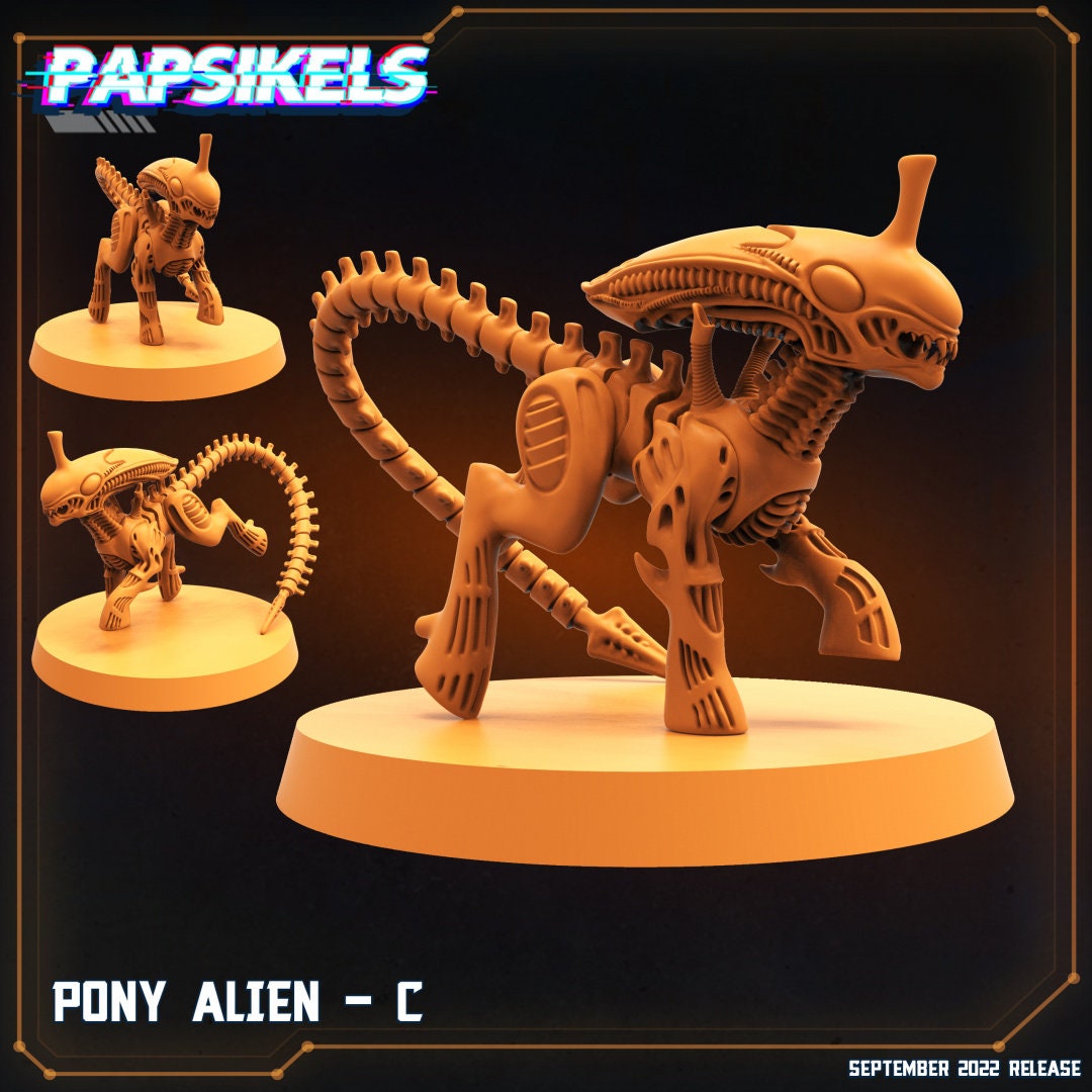 Pony Aliens - My Little Pony | Papsikels, Resin Miniature - Tabletop Miniature - 32mm