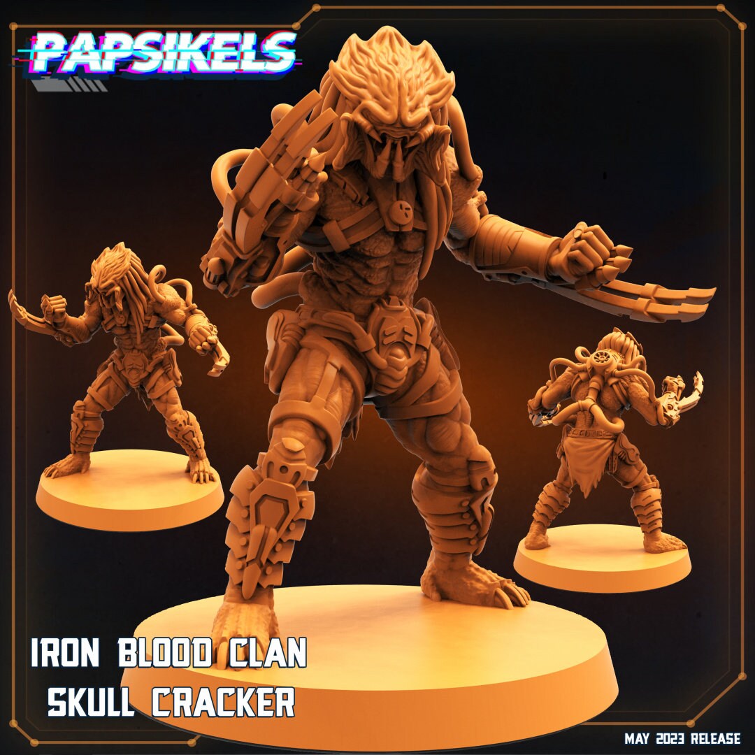 Skull Hunters - Iron Blood Clan | Papsikels, Resin Miniature - Tabletop Miniature - 32mm