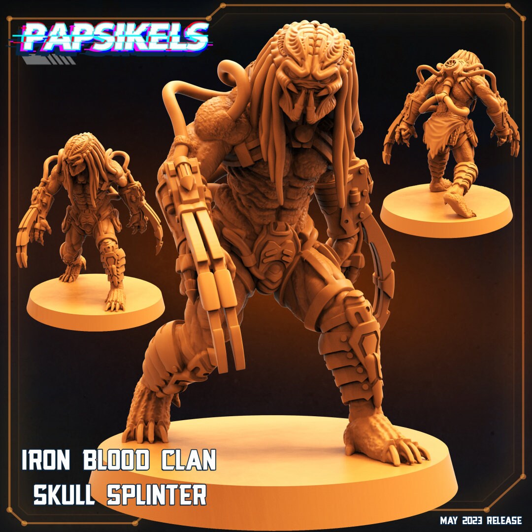Skull Hunters - Iron Blood Clan | Papsikels, Resin Miniature - Tabletop Miniature - 32mm