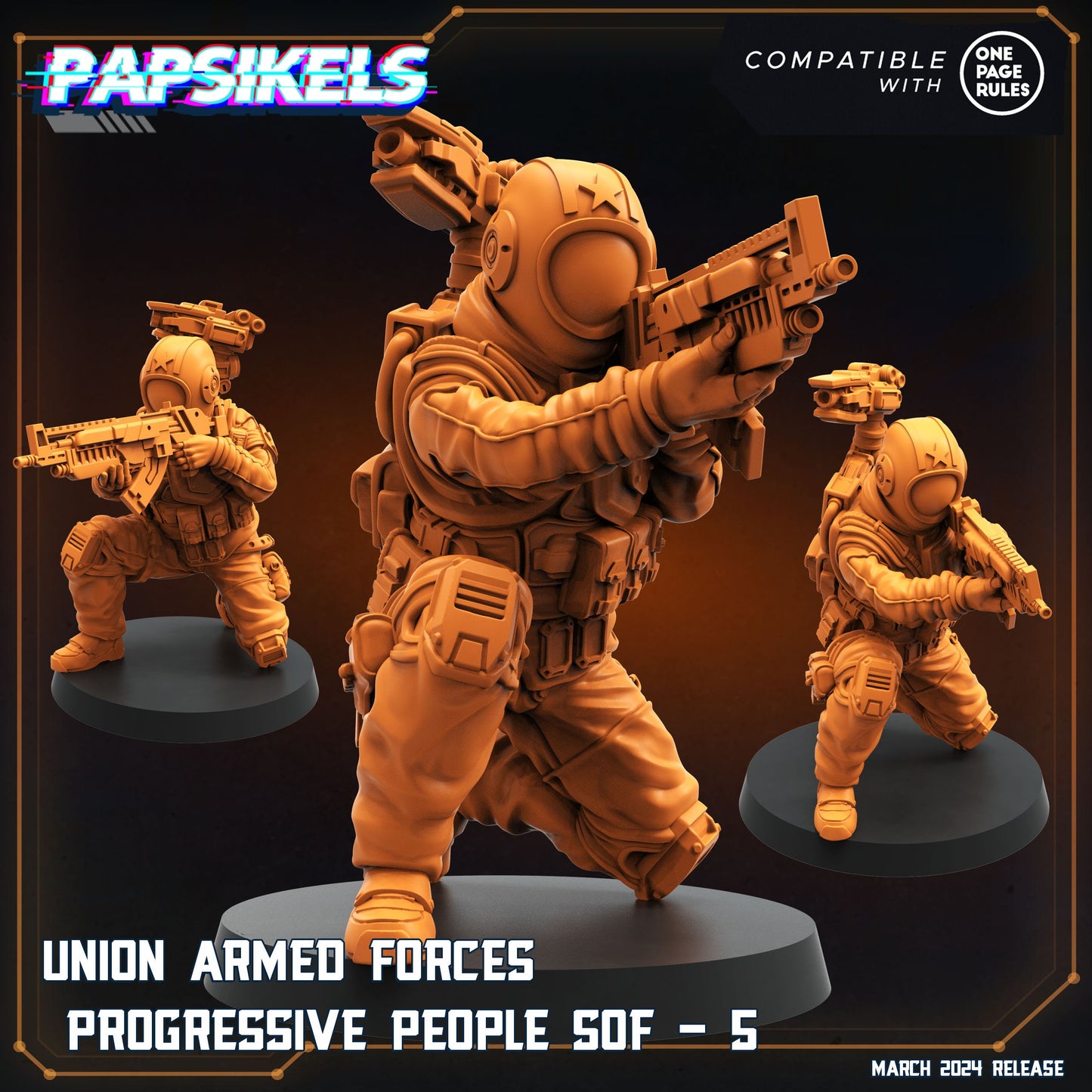 Aliens - Union of Progressive Peoples - UPP - Union Armed Forces Progressive Peoples SOF Set 1 | Papsikels, Resin Tabletop Miniature 32mm