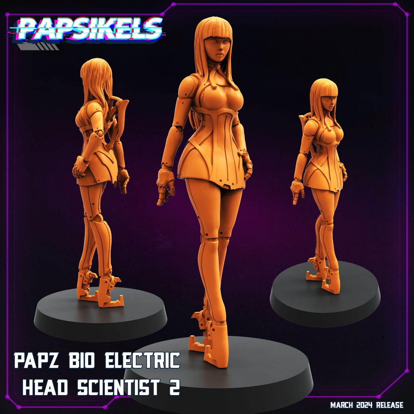 Cyberpunk, Papz Bio Eletric Head Scientists, Cyberpunk, Papsikels, 32mm or 75mm Mini