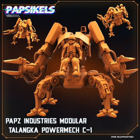 Papz Industries Modular Talangka Powermech C-1 , Powerloader - Papsikels, Resin Miniature 32mm