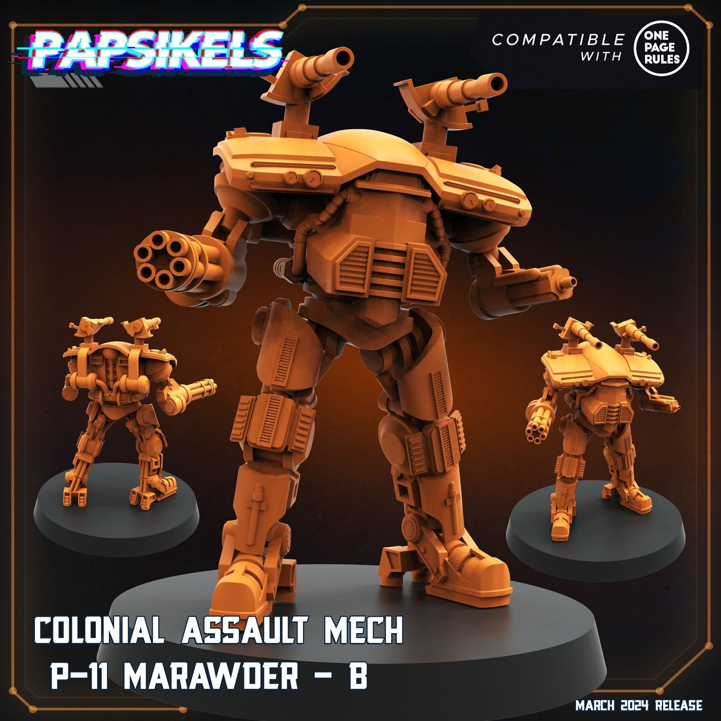 Colonial Assault Mechs P-11 Marawder - Aliens Powerloader | Papsikels, Resin Miniature - Tabletop Miniature - 32mm