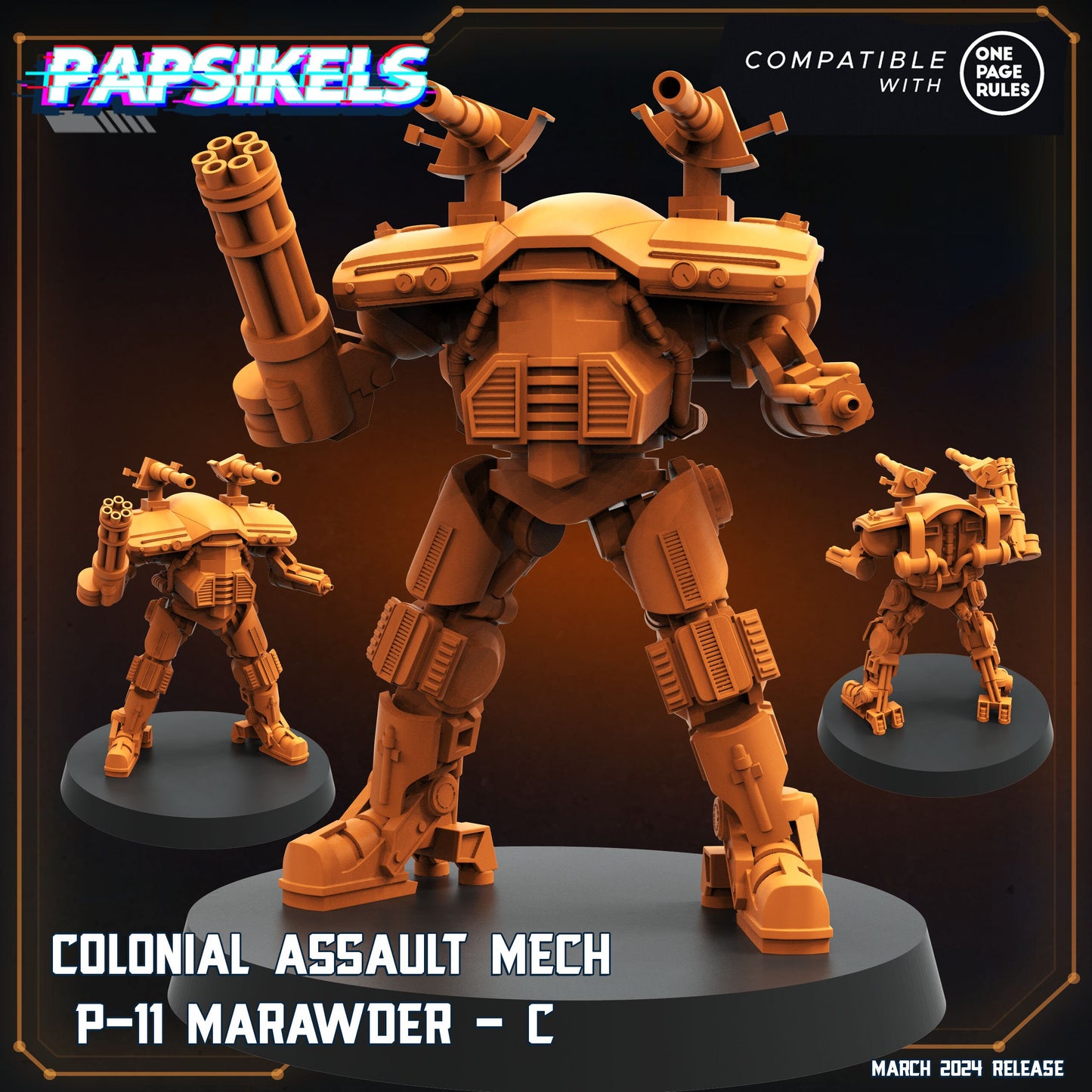 Colonial Assault Mechs P-11 Marawder - Aliens Powerloader | Papsikels, Resin Miniature - Tabletop Miniature - 32mm