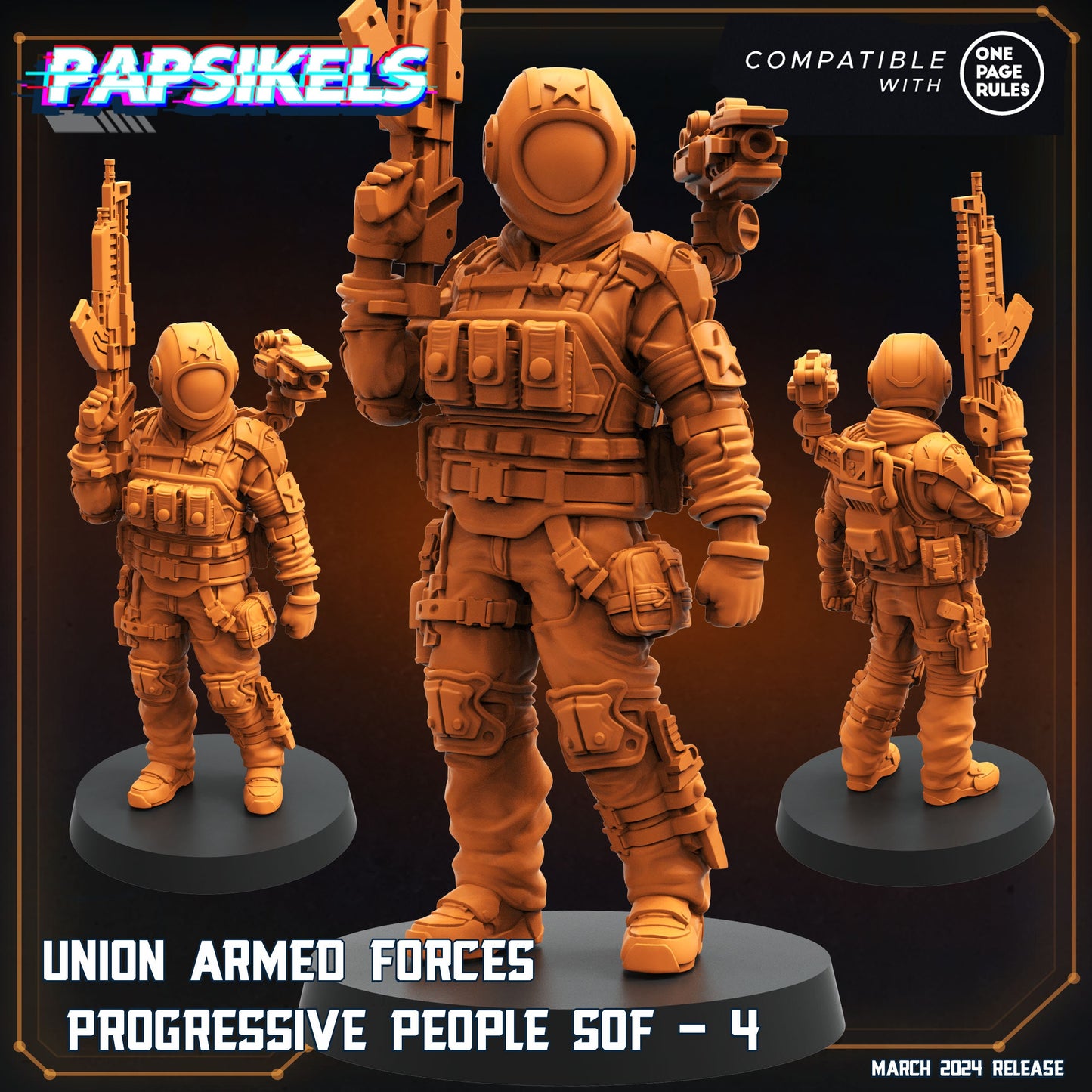 Aliens - Union of Progressive Peoples - UPP - Union Armed Forces Progressive Peoples SOF Set 1 | Papsikels, Resin Tabletop Miniature 32mm