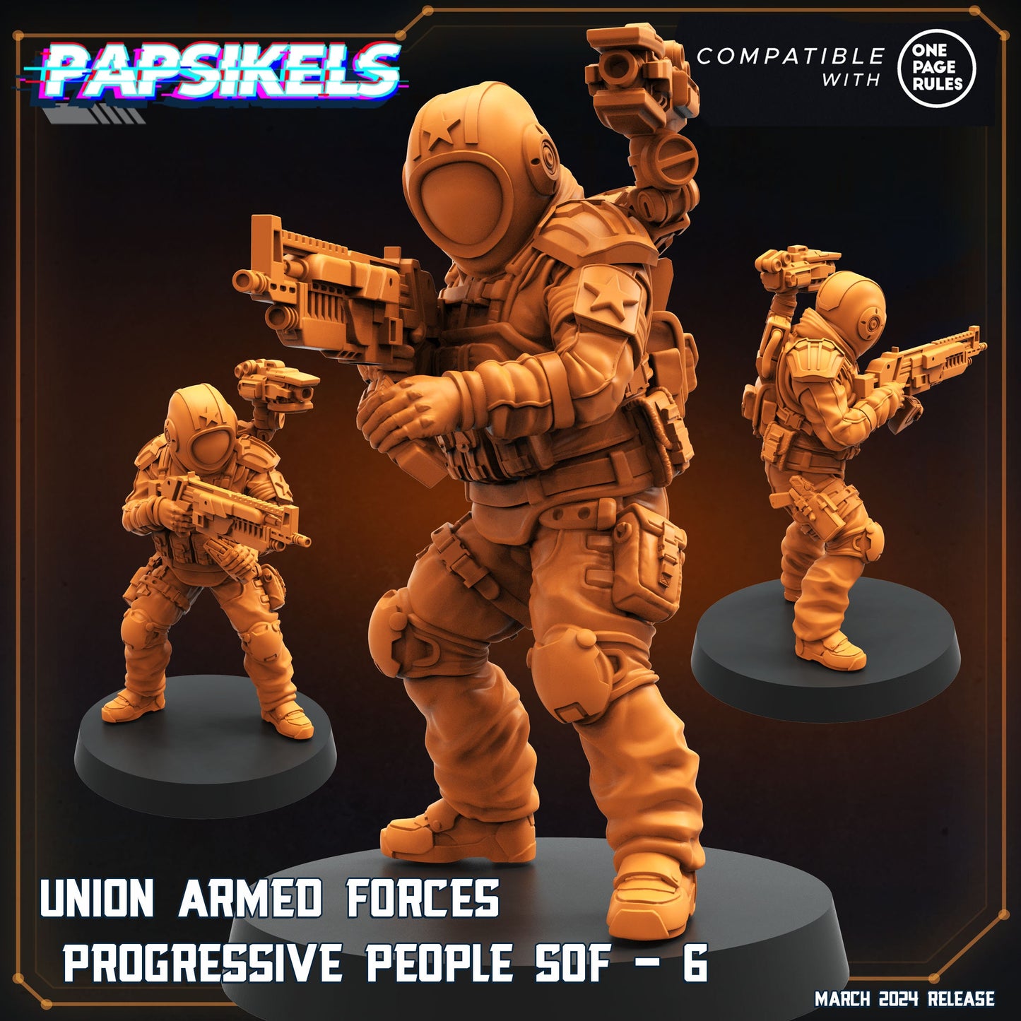Aliens - Union of Progressive Peoples - UPP - Union Armed Forces Progressive Peoples SOF Set 1 | Papsikels, Resin Tabletop Miniature 32mm