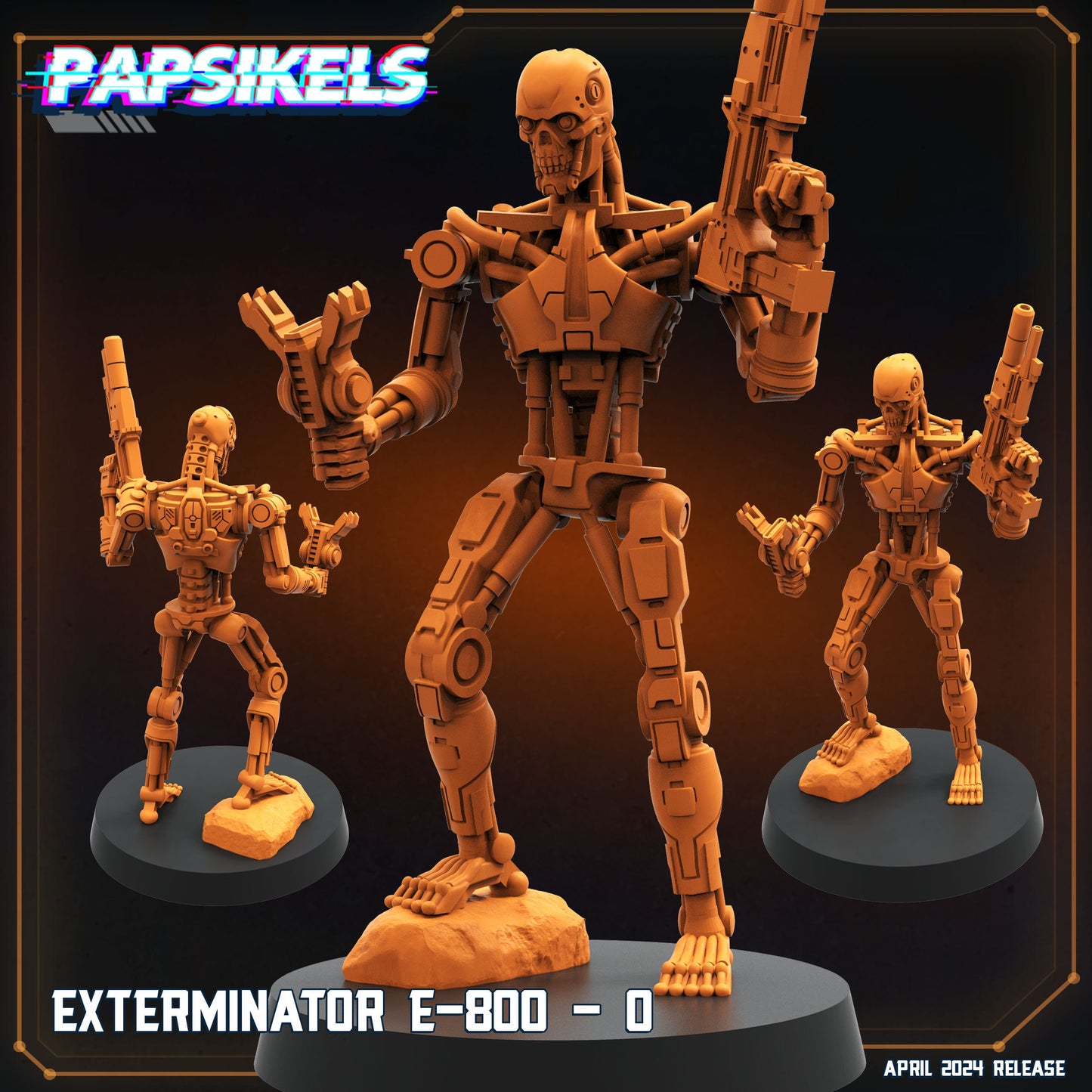 E-800 Cyborg Exterminator Miniature: 32mm Sci-Fi Figure for Tabletop Wargaming & Roleplaying Games