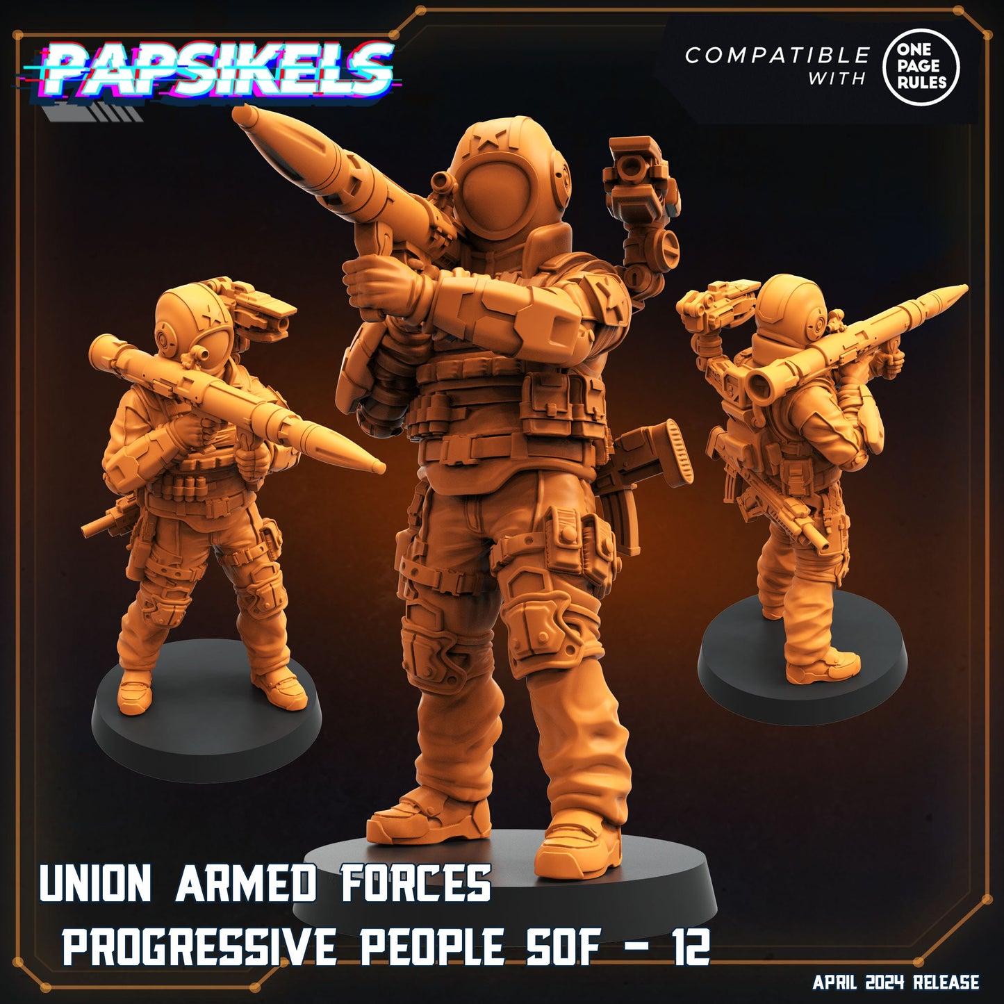 Aliens - Union of Progressive Peoples - UPP - Union Armed Forces Progressive Peoples SOF Set 2 | Papsikels, Resin Tabletop Miniature 32mm