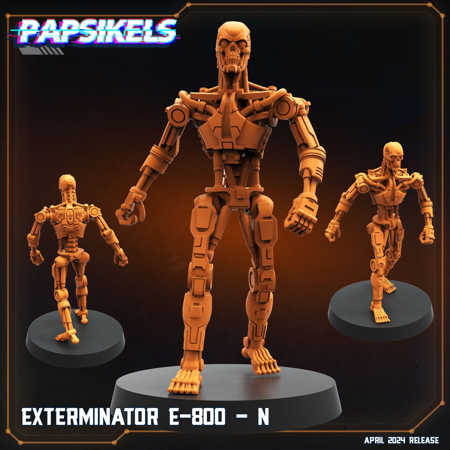 E-800 Cyborg Exterminator Miniature: 32mm Sci-Fi Figure for Tabletop Wargaming & Roleplaying Games