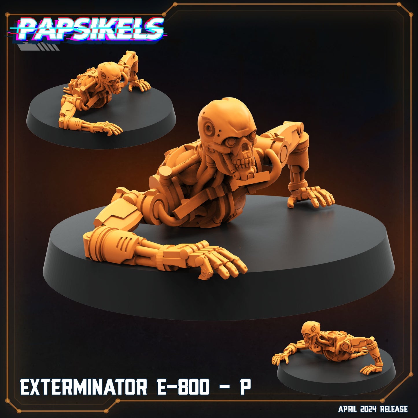 E-800 Cyborg Exterminator Miniature: 32mm Sci-Fi Figure for Tabletop Wargaming & Roleplaying Games