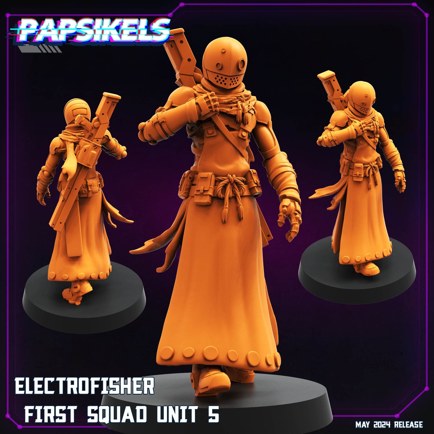 Cyberpunk, Electrofisher First Squad Units - Anime, Papsikels, 32mm Mini