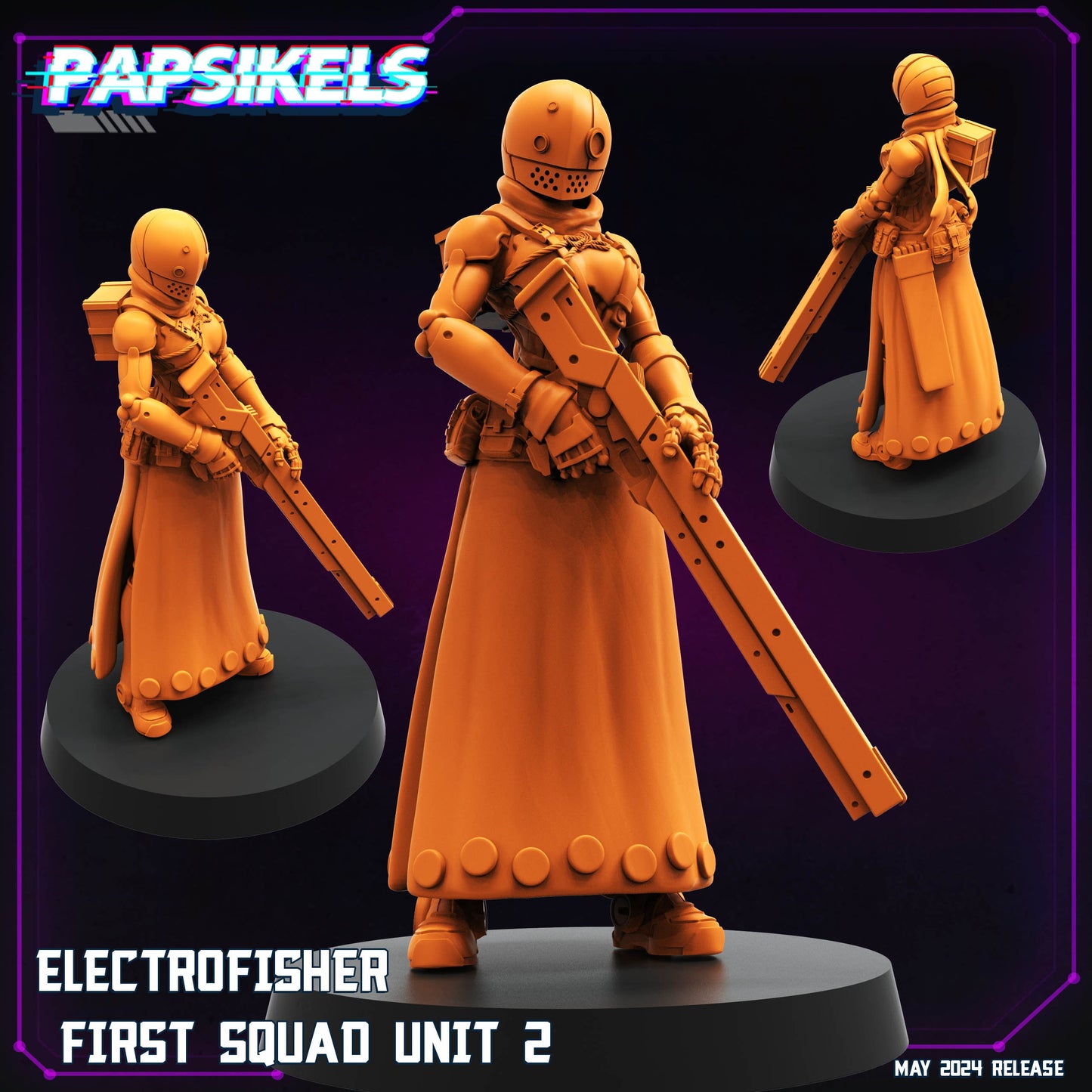Cyberpunk, Electrofisher First Squad Units - Anime, Papsikels, 32mm Mini