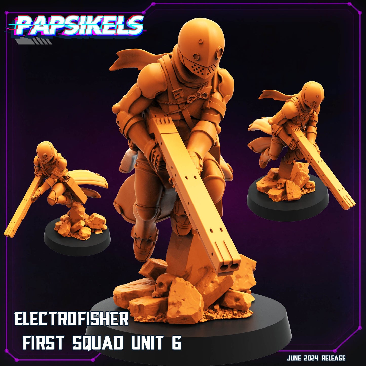 Cyberpunk, Electrofisher First Squad Units - Anime, Papsikels, 32mm Mini