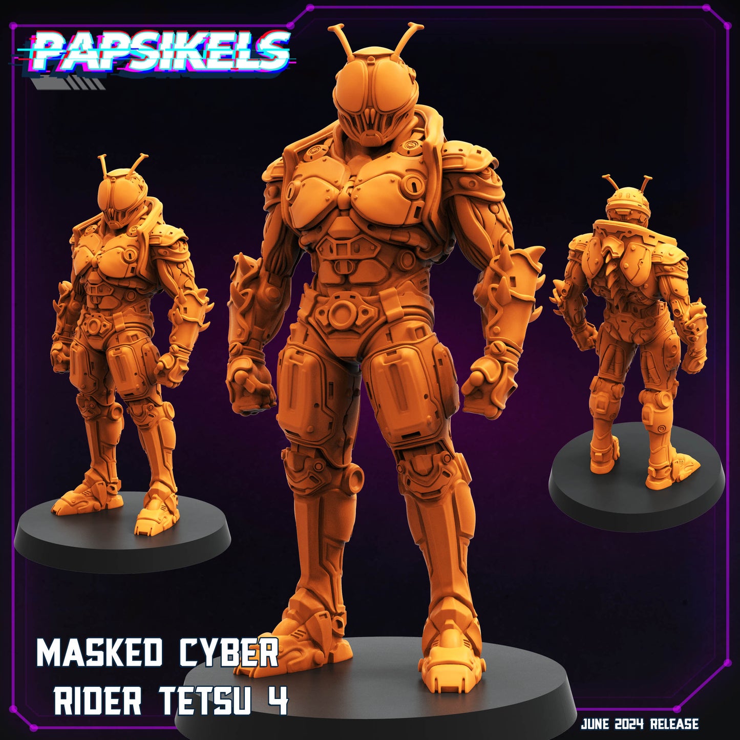 Cyberpunk, Masked Cyber Rider Tensu - Anime, Papsikels, 32mm or 75mm Mini