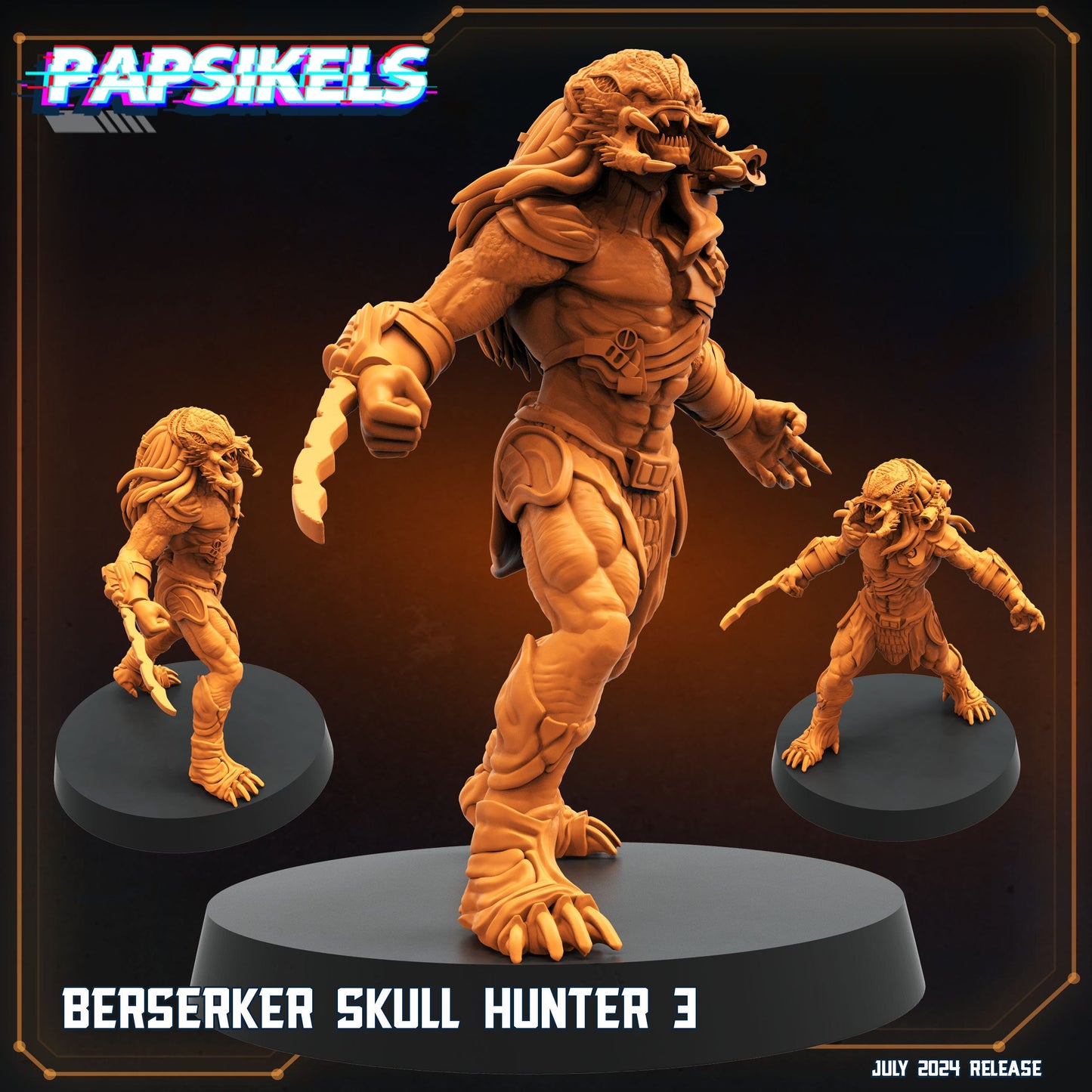 Skull Hunters - Berserker Skull Hunter, Papsikels, Resin - Tabletop miniature - 32mm