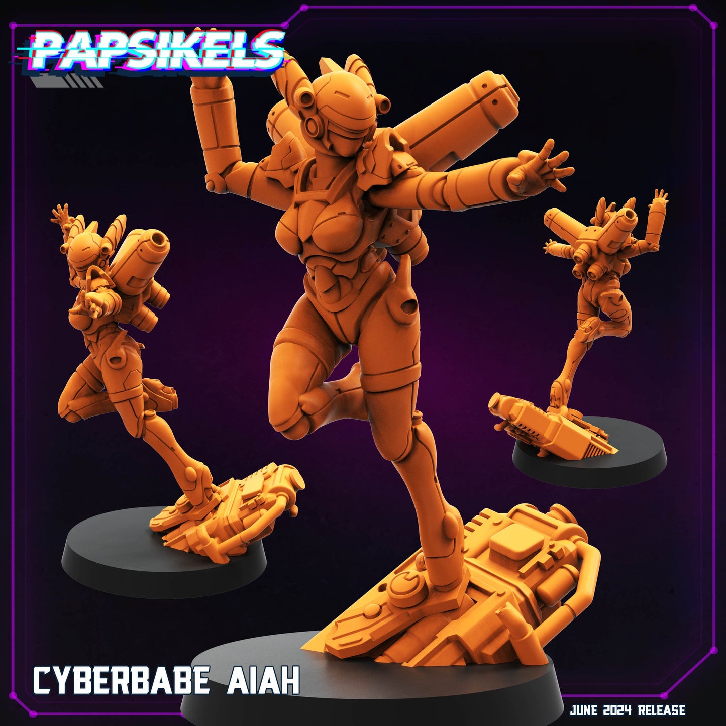 Cyberpunk, Cyberbabe Aiah, Papsikels, 32mm Mini