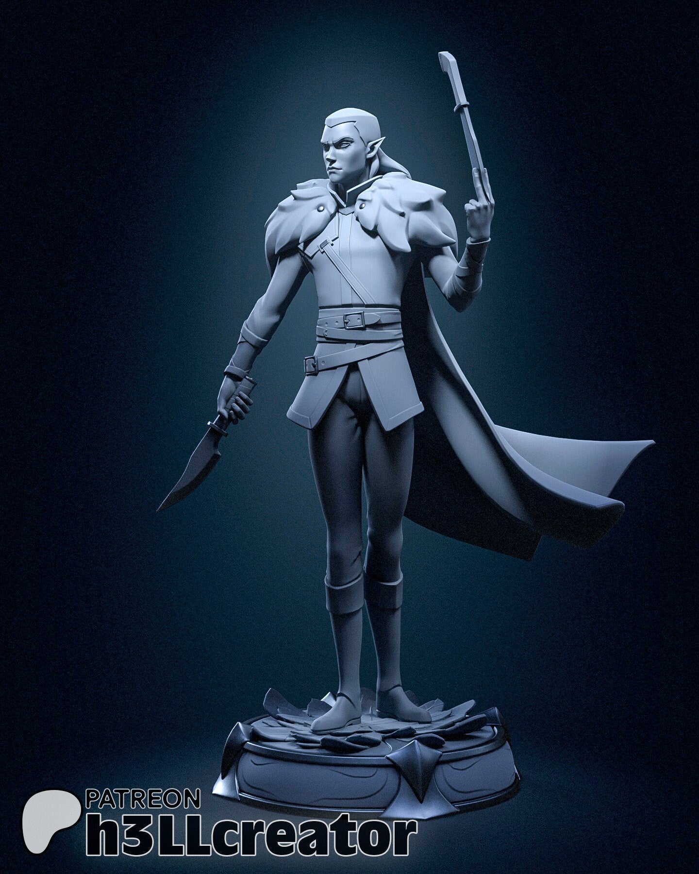 Vax'ildan from Critical Role - Legends of Vox Machina (fan art) | Miniature scale 1:15 | h3LL Creator | DIY Model Kit