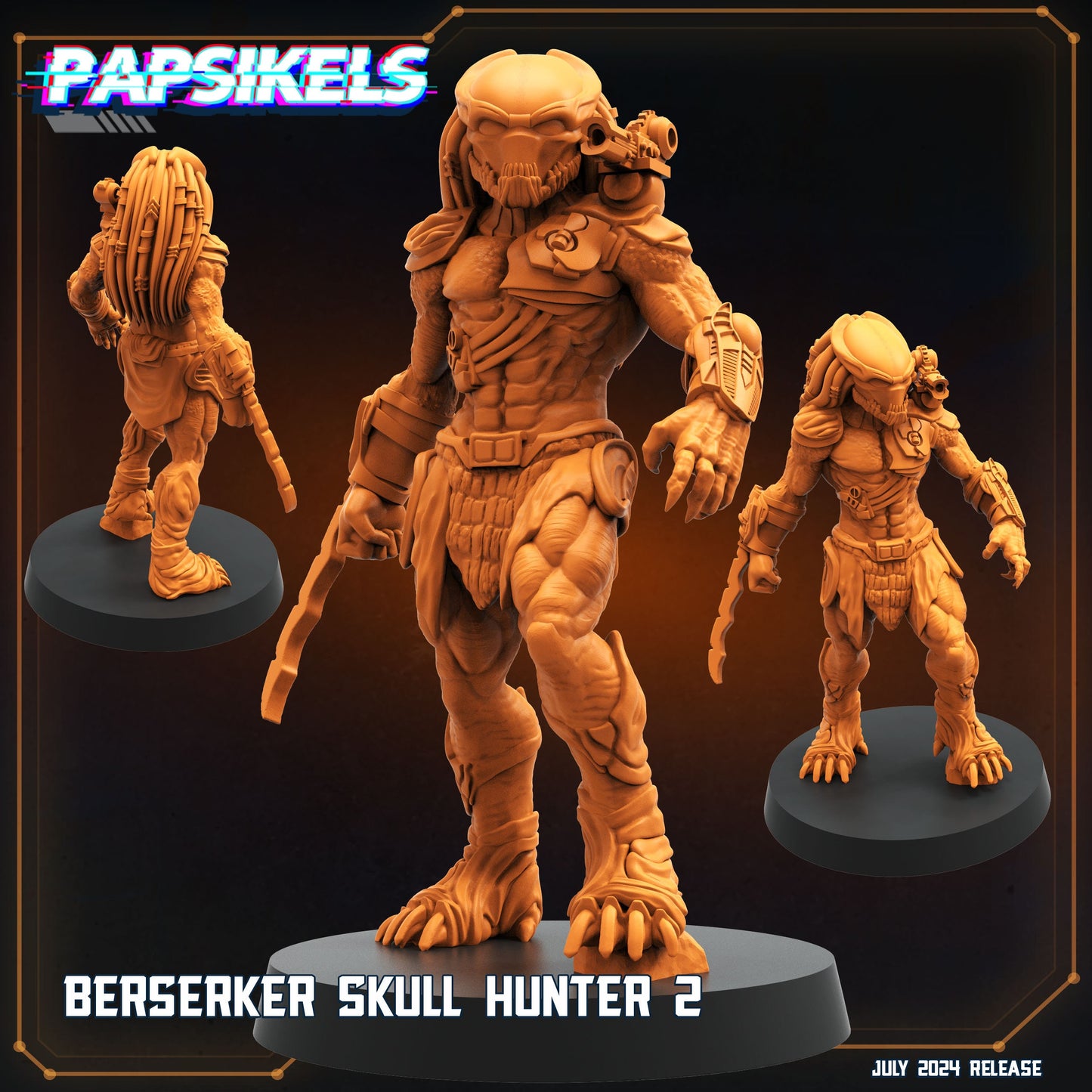 Skull Hunters - Berserker Skull Hunter, Papsikels, Resin - Tabletop miniature - 32mm