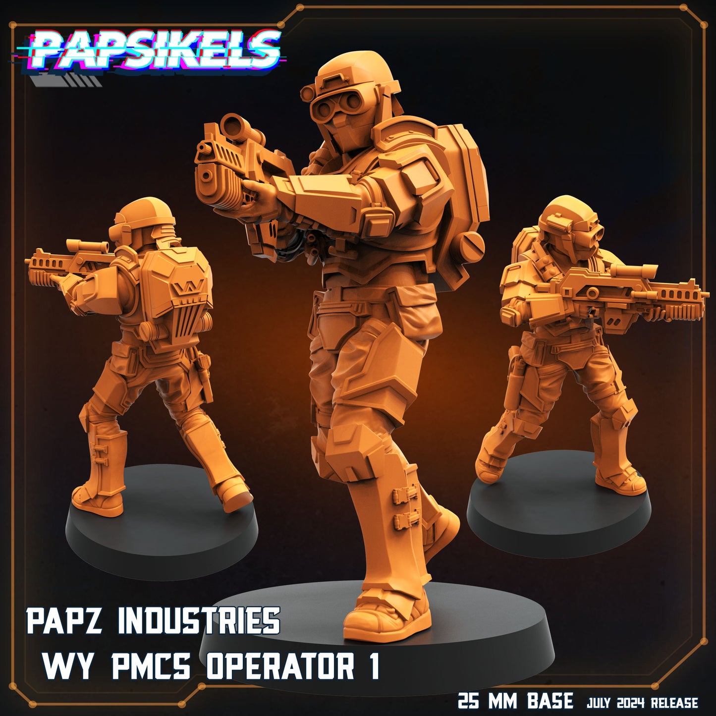Aliens Vs Humans Resurgence, Papz Industries WY PMCS Operators Set 1, Papsikels, 32mm Mini