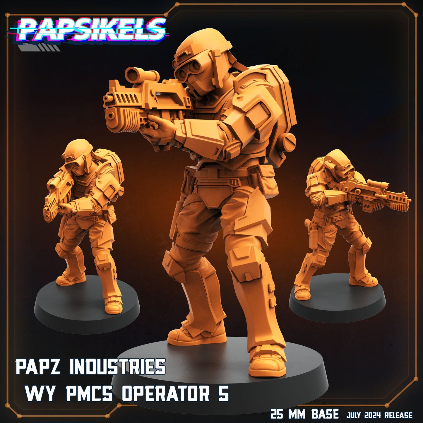 Aliens Vs Humans Resurgence, Papz Industries WY PMCS Operators Set 1, Papsikels, 32mm Mini