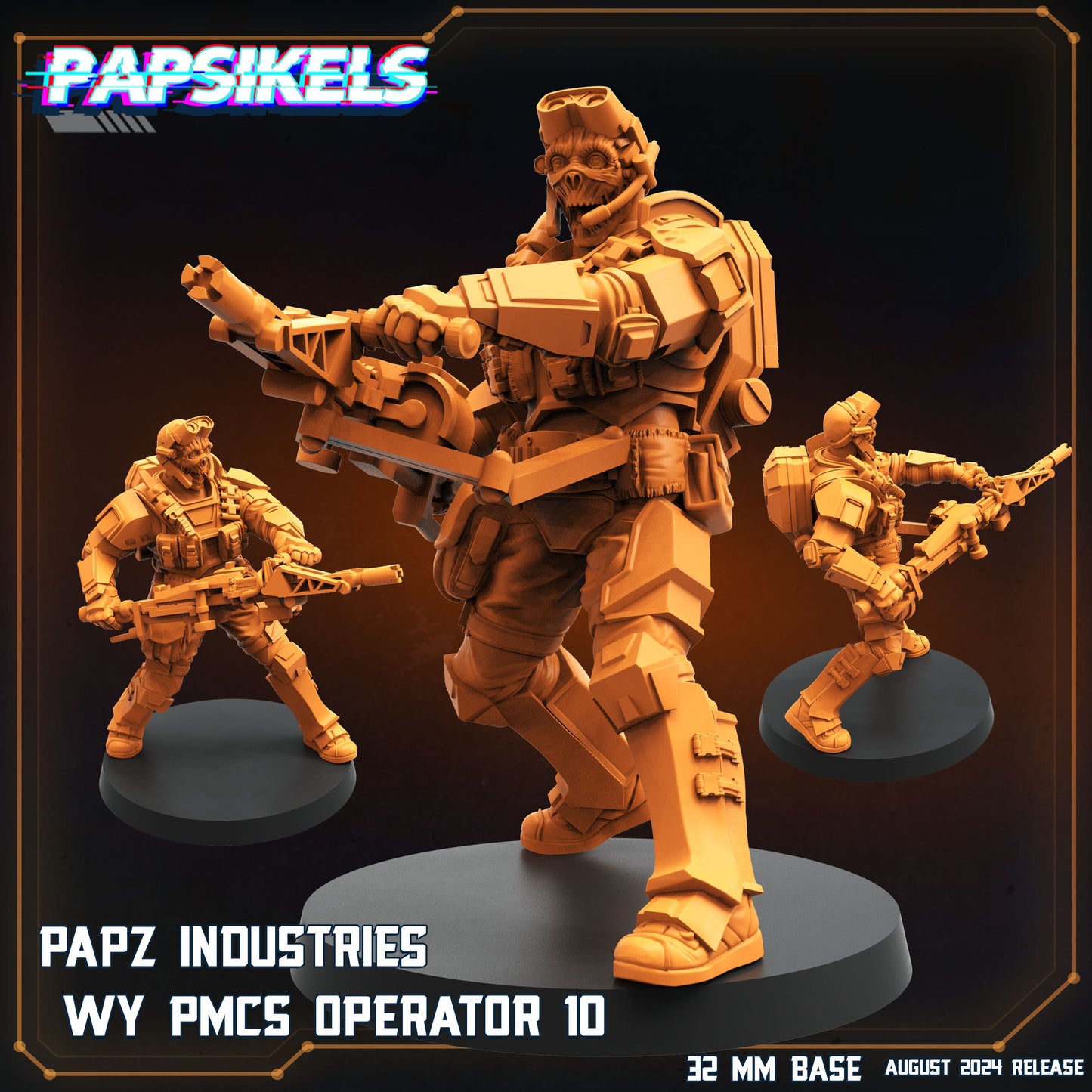 Aliens Vs Humans Resurgence, Papz Industries WY PMCS Operators Set 1, Papsikels, 32mm Mini