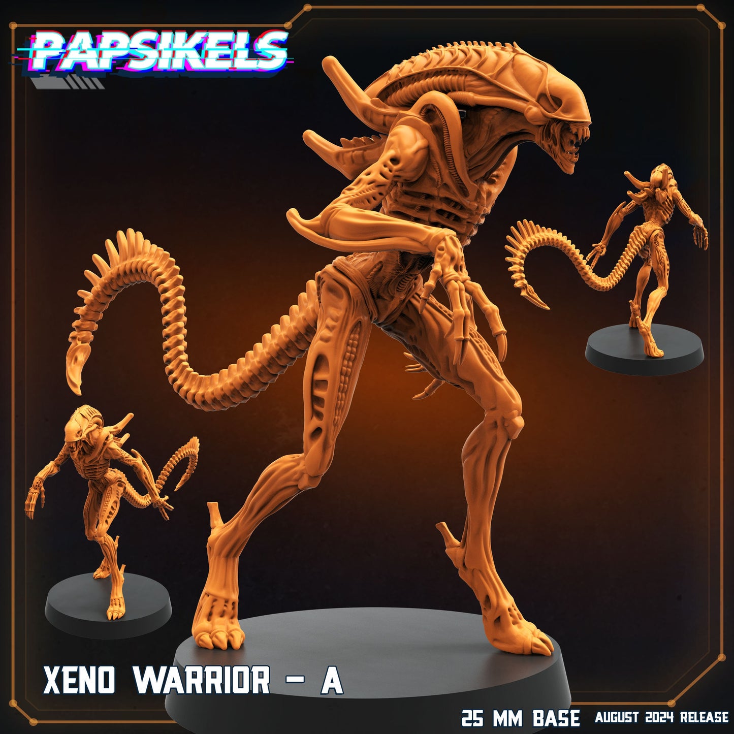 Alien Xenomorph Warriors 32mm Miniature for Sci-Fi RPG, Tabletop Gaming - Papsikels Resurgence Collection
