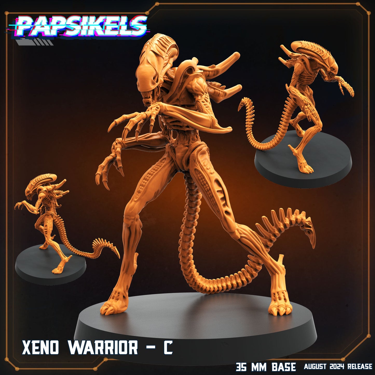 Alien Xenomorph Warriors 32mm Miniature for Sci-Fi RPG, Tabletop Gaming - Papsikels Resurgence Collection