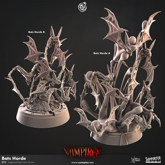 Bats Horde | Vampires | August 2024 | 32mm Scale | 25mm Base | CastNPlay | Dungeons and Dragons | TTRPG | Resin Miniatures