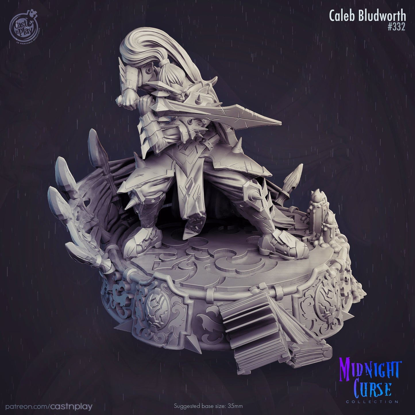 Caleb Bludworth | Throwback | August 2024 | 32mm Scale | 35mm Base | CastNPlay | Dungeons and Dragons | TTRPG | Resin Miniatures