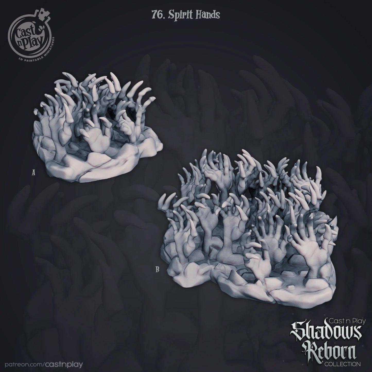 Spirit Hands Set of 2 | Shadows Reborn | July 2019 | 32mm Scale | CastNPlay | Dungeons and Dragons | TTRPG | Resin Miniatures